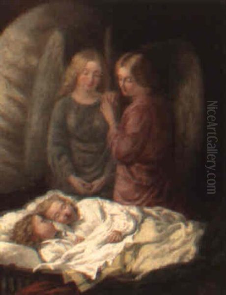 Guardian Angels Oil Painting by Joshua Hargrave Sams Mann