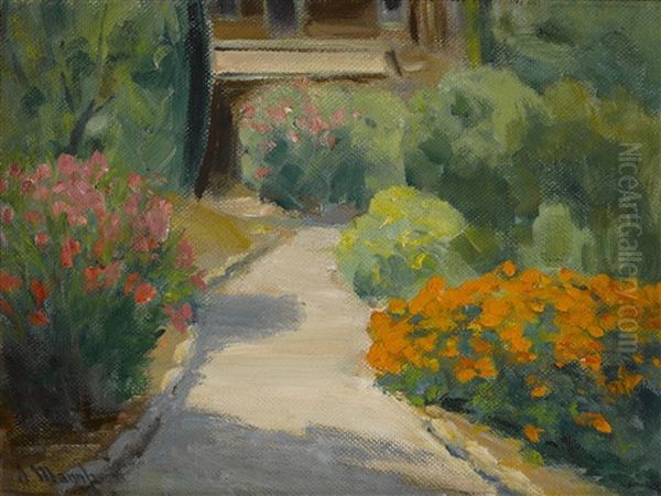 The Garden At The Mannheim Home Oil Painting by Jean Mannheim