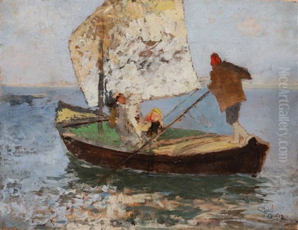 Gita A Chioggia Oil Painting by Mose Bianchi da Maraigo