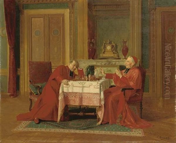 The Chess Game Oil Painting by Victor Marais-Milton