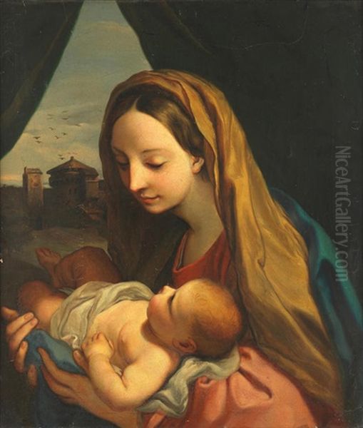 The Madonna And Child Oil Painting by Carlo Maratta or Maratti