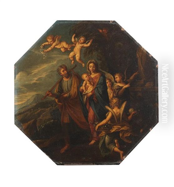 The Rest On The Flight Into Egypt Oil Painting by Carlo Maratta or Maratti