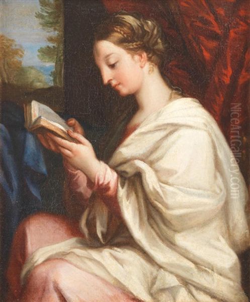 The Madonna Reading Oil Painting by Carlo Maratta or Maratti
