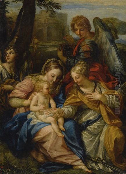Mystic Marriage Of Saint Catherine Of Alexandria Oil Painting by Carlo Maratta or Maratti