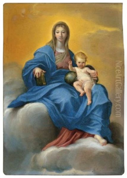 Madonna And Child In Glory Oil Painting by Carlo Maratta or Maratti