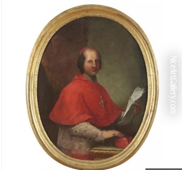 Prelat En Habit Rouge Oil Painting by Carlo Maratta or Maratti