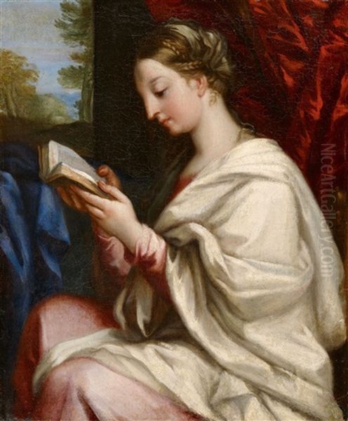 Die Muttergottes Lesend Oil Painting by Carlo Maratta or Maratti