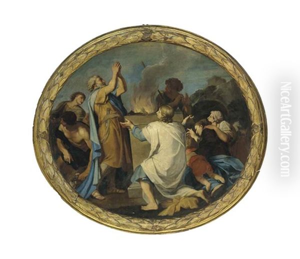 The Sacrifice Of Noah Oil Painting by Carlo Maratta or Maratti