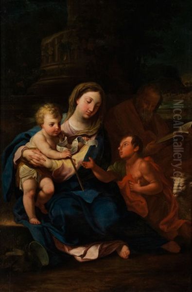 Heilige Familie Mit Johannesknaben Oil Painting by Carlo Maratta or Maratti
