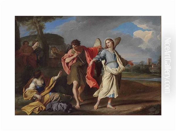 Tobias And The Angel Oil Painting by Carlo Maratta or Maratti