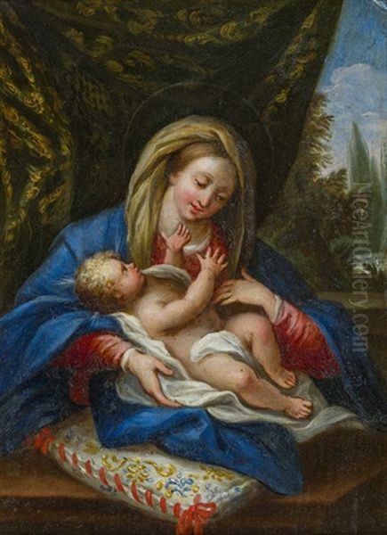 Madonna Mit Kind Oil Painting by Carlo Maratta or Maratti