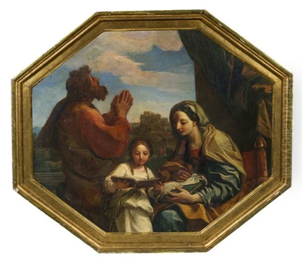 Anna Lehrt Maria Oil Painting by Carlo Maratta or Maratti
