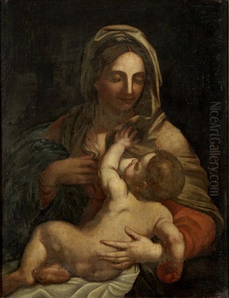 Madonna Mit Kind Oil Painting by Carlo Maratta or Maratti
