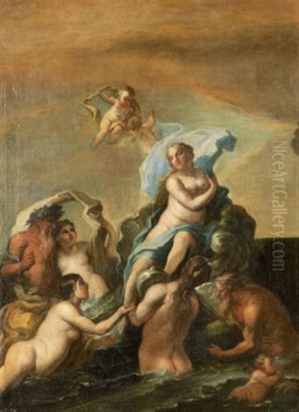 Venus Fodelse Oil Painting by Carlo Maratta or Maratti