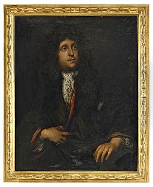 Portratt Forestallande Ambetsman Ikladd Brun Rock Och Kravatt Oil Painting by Carlo Maratta or Maratti