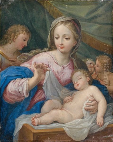 Vierge A L'enfant Oil Painting by Carlo Maratta or Maratti