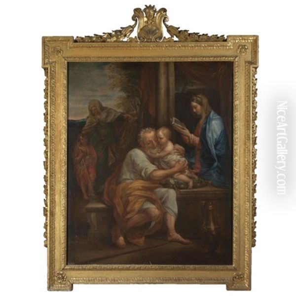 The Holy Family With Saints Elizabeth And John The Baptist Oil Painting by Carlo Maratta or Maratti
