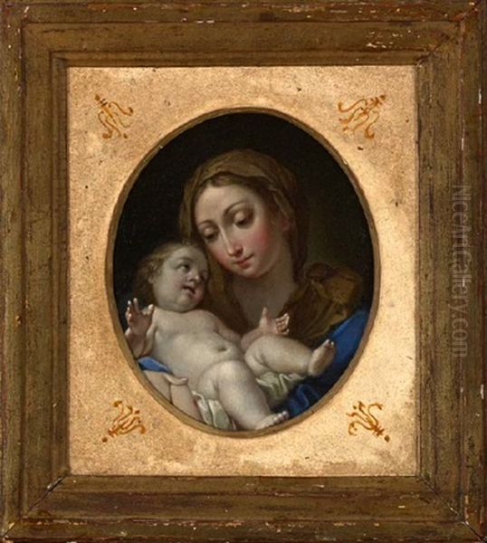 Madonna And Child Oil Painting by Carlo Maratta or Maratti