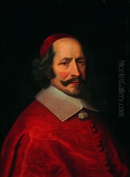 Portrait Du Cardinal Mazarin(?) Oil Painting by Carlo Maratta or Maratti