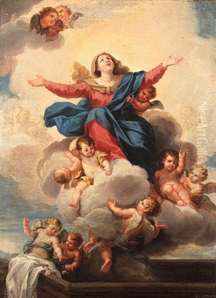 The Assumption Of The Virgin Oil Painting by Carlo Maratta or Maratti