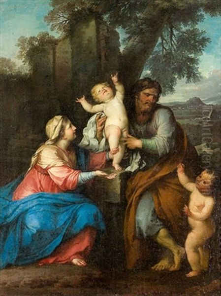 Die Heilige Familie Mit Dem Johannesknaben Oil Painting by Carlo Maratta or Maratti
