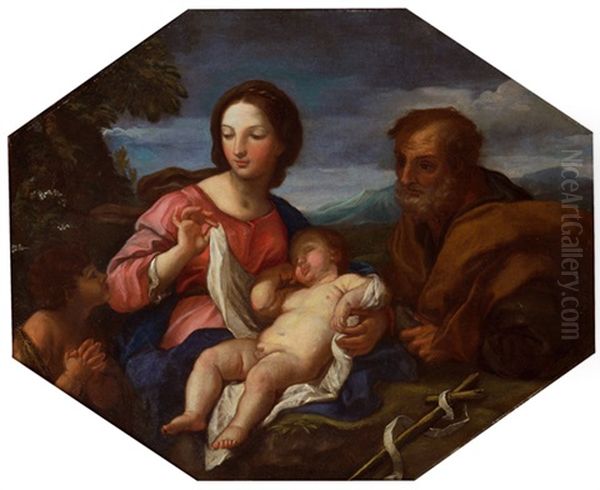 Heilige Familie Oil Painting by Carlo Maratta or Maratti
