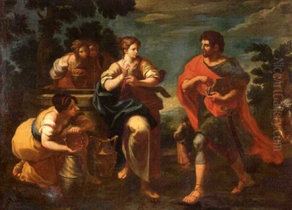 Jacob Et Laban (+ Eliezer Et Rebecca; Pair) Oil Painting by Carlo Maratta or Maratti