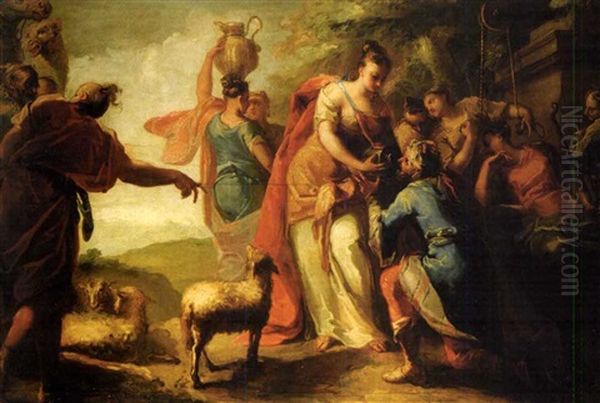 Jupiter And Antiope Oil Painting by Carlo Maratta or Maratti