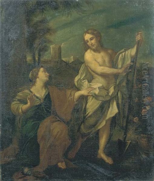 Noli Me Tangere Oil Painting by Carlo Maratta or Maratti