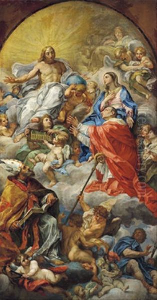 Apotheose Des Heiligen Karl Borromaus, Modello Fur Ein Altarblatt Oil Painting by Carlo Maratta or Maratti