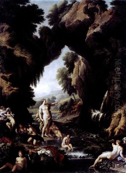 Diana And Acteon (after Carlo Maratta And Gaspard Dughet) Oil Painting by Carlo Maratta or Maratti