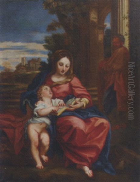 The Holy Family Oil Painting by Carlo Maratta or Maratti