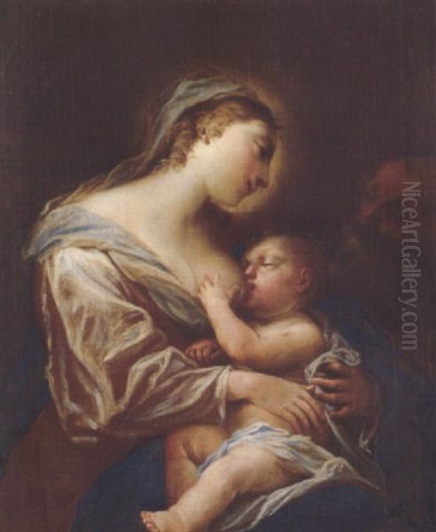 Maria Mit Kind Und Joseph Oil Painting by Carlo Maratta or Maratti