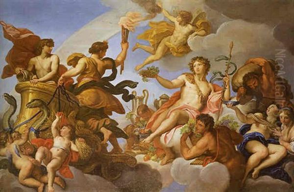 An Allegory Of Summer And Autumn Oil Painting by Carlo Maratta or Maratti