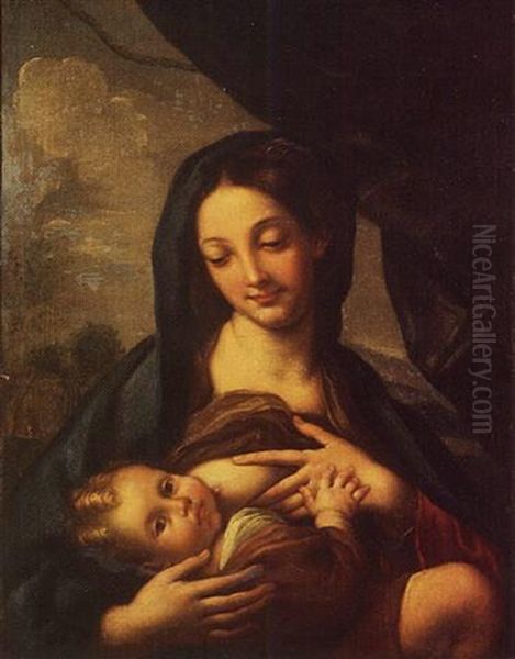La Vierge A L'enfant Oil Painting by Carlo Maratta or Maratti