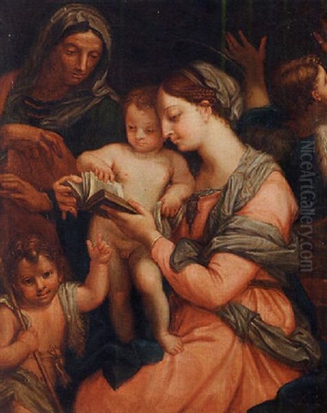 The Madonna And Child With St. Anne And The Infant St. John Oil Painting by Carlo Maratta or Maratti