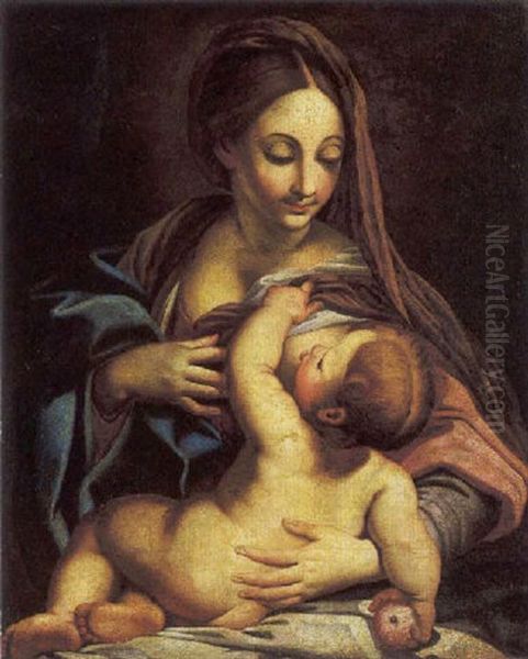 Madonna Con Bambino Oil Painting by Carlo Maratta or Maratti