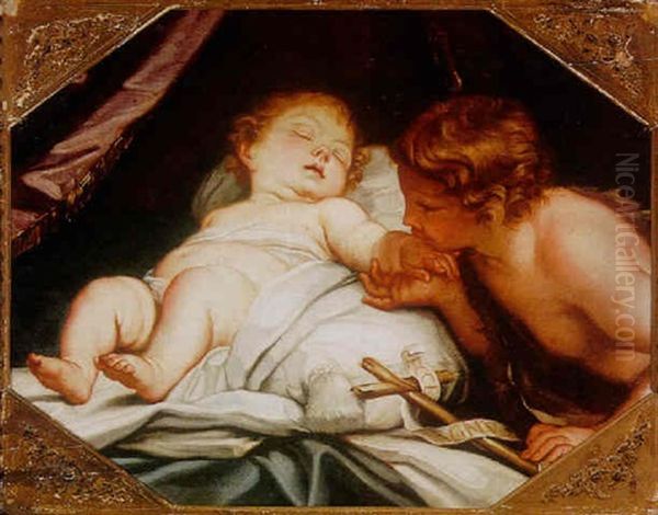The Christ Child And St. John Oil Painting by Carlo Maratta or Maratti