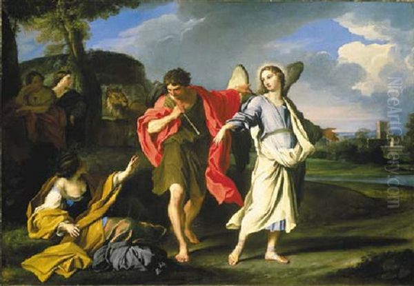 Tobias And The Angel Oil Painting by Carlo Maratta or Maratti