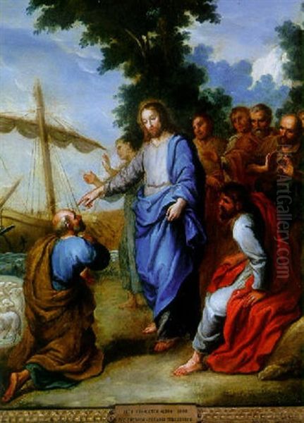 Christ And His Apostles On The Sea Of Galilee Oil Painting by Carlo Maratta or Maratti