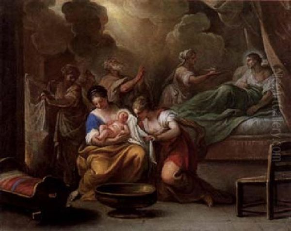 Die Geburt Mariae Oil Painting by Carlo Maratta or Maratti