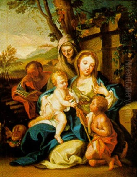 Die Heilige Sippe In Einer Landschaft Oil Painting by Carlo Maratta or Maratti