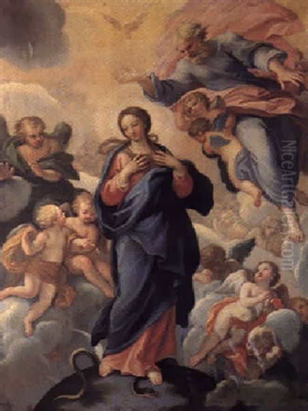 The Assumption Of The Virgin Oil Painting by Carlo Maratta or Maratti