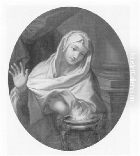 The Vestal Virgin Oil Painting by Carlo Maratta or Maratti