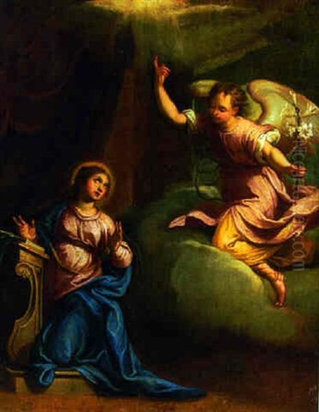 The Annunciation Oil Painting by Carlo Maratta or Maratti