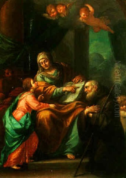 The Education Of The Virgin Oil Painting by Carlo Maratta or Maratti