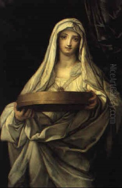 La Vestale Tuccia Oil Painting by Carlo Maratta or Maratti