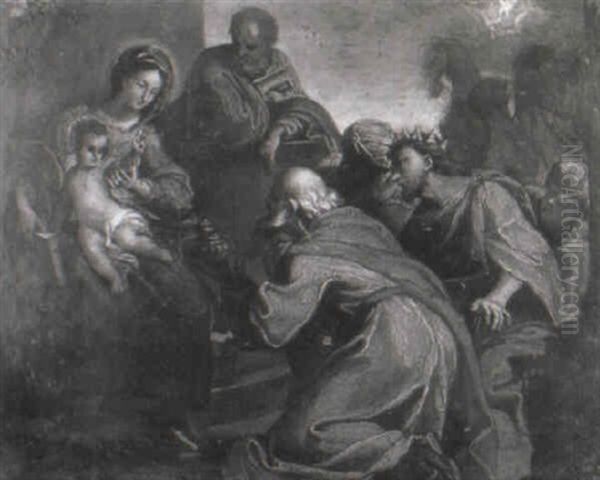 The Adoration Of The Magi Oil Painting by Carlo Maratta or Maratti