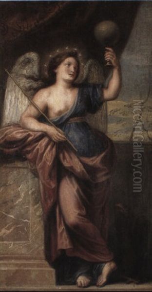 Angel With A Wand, Globe And Eagle Oil Painting by Carlo Maratta or Maratti