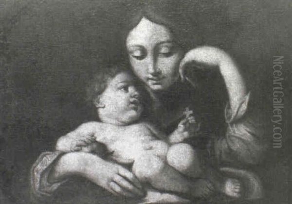 Madonna And Child Oil Painting by Carlo Maratta or Maratti